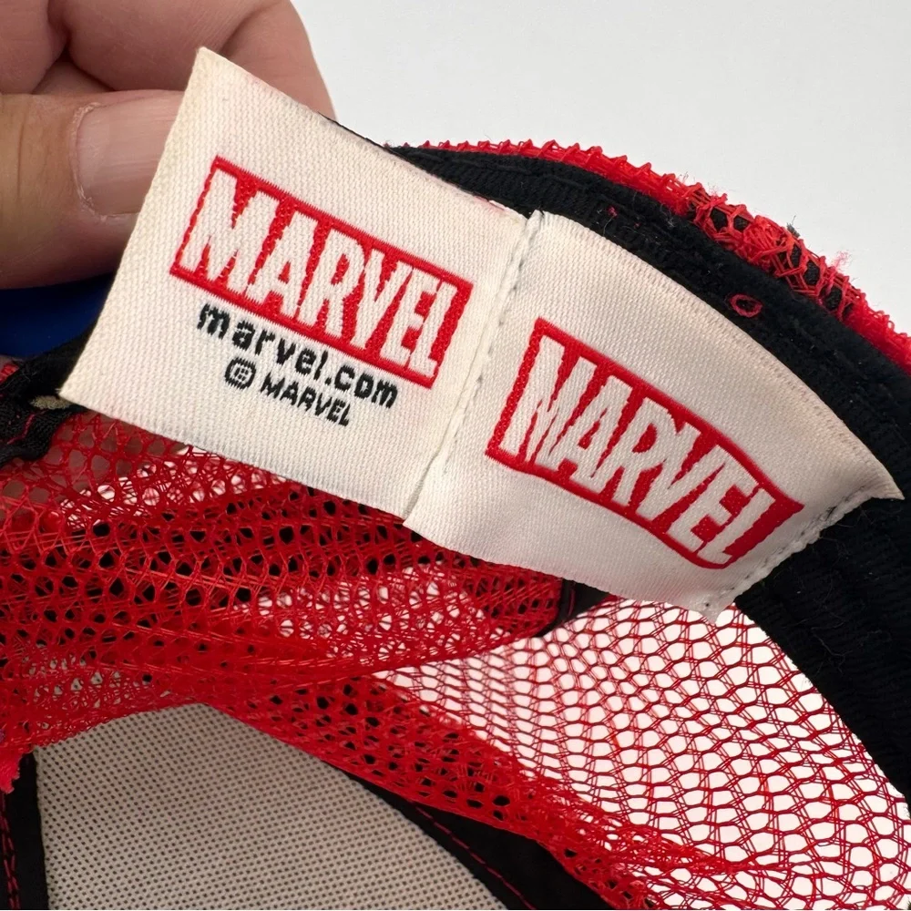 Marvel‎ Amazing Spiderman Mesh Baseball Snap Back Hat Cap Blue White